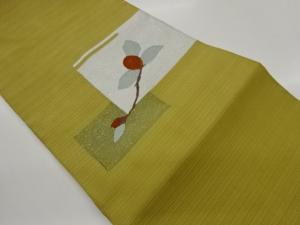 綴れ色紙に木の実模様織出し名古屋帯